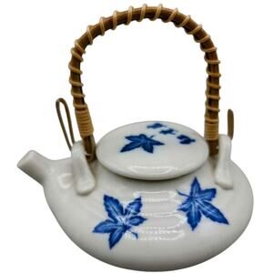 Vintage Porcelain Mini Sake Teapot with Lid Made in Japan
